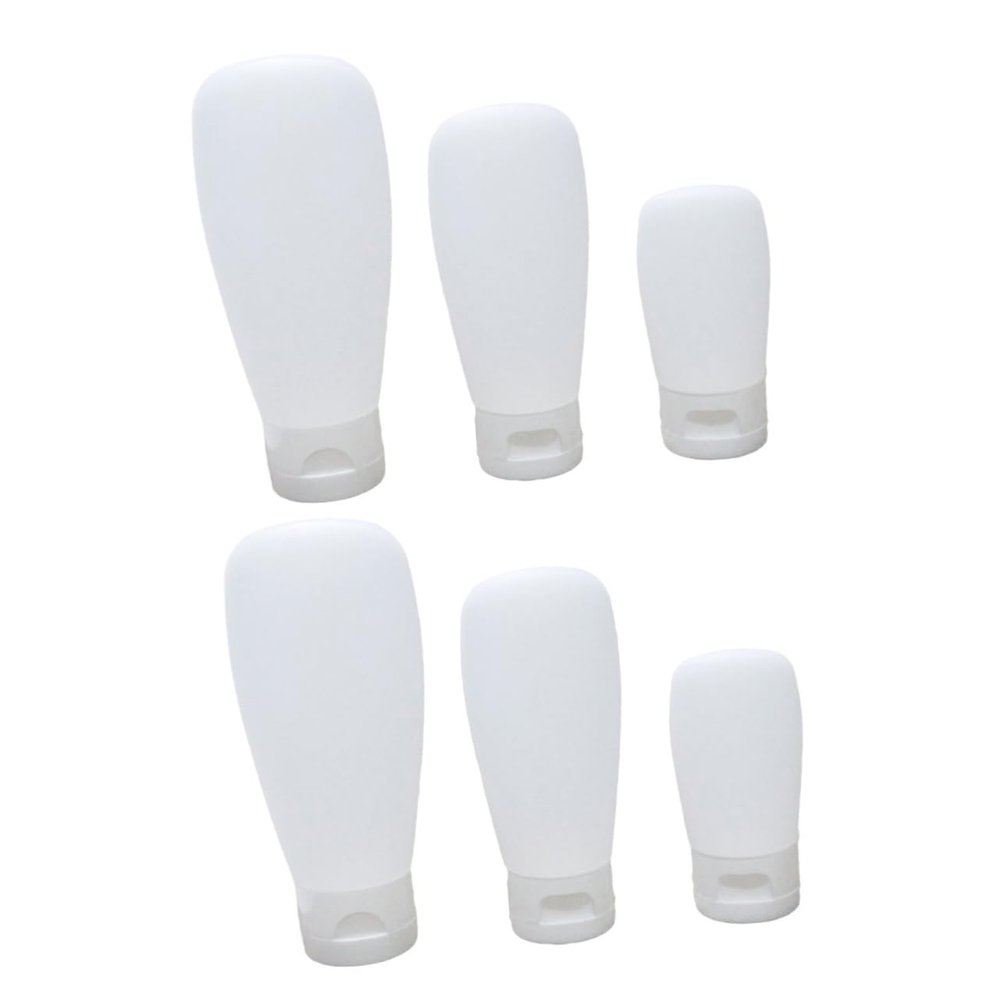Amosfun 6pcs Empty Travel Bottles Silicone Storage Containers Subpackaging Bottles Easy-cap