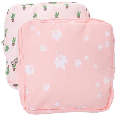 ABOOFAN 2pcs Sanitary Napkin Storage Bag Girl Travel Washable Small Wet Bag for Feminine Products Toiletries