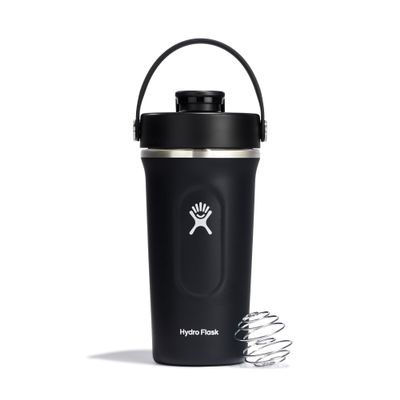 Hydro Flask - Insulated Shaker Bottle 710 ml (24 oz) for Protein Shakes and Supplements - Leakproof Chug Spout - Black