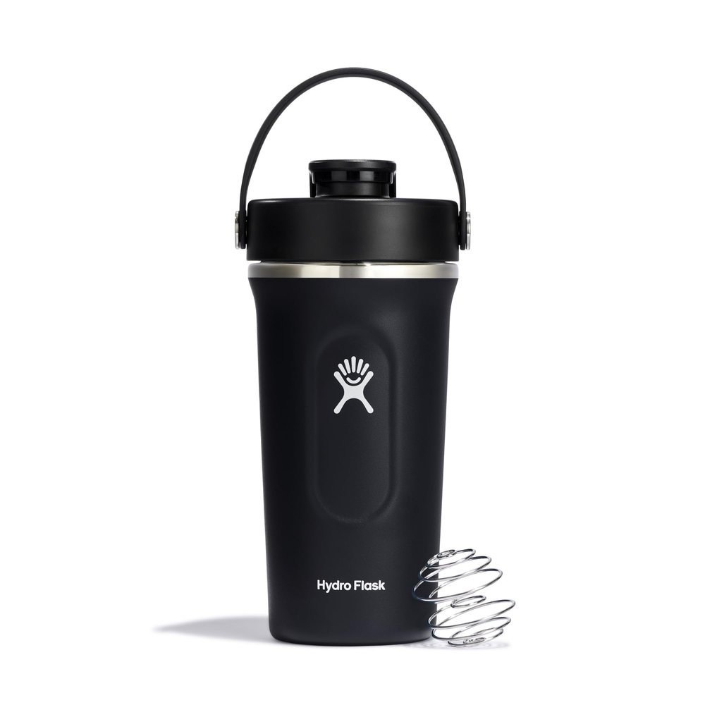 Hydro Flask - Insulated Shaker Bottle 710 ml (24 oz) for Protein Shakes and Supplements - Leakproof Chug Spout - Black