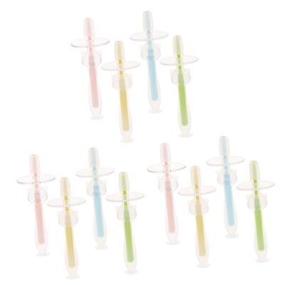 Beaupretty 12pcs Silicone Toothbrush for Boy Girl Suction Base Oral Cleaning Extra Soft Bristles for Year Olds