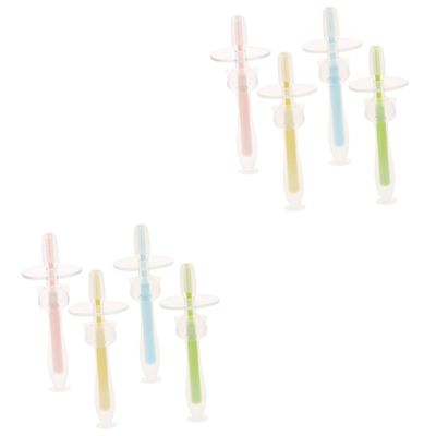 minkissy 8pcs Silicone Toothbrush with Base Soft Bristles for Gentle Cleaning and Massaging Gums Safe for Boy Girl and Toddlers