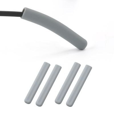 4pcs Eye Glasses Ear Cushion, Upgrade Soft Silicone Temple Sleeves Pads for Glasses Tip Anti-Slip Elastic Comfort Eyewear Retainer for Sunglasses Reading Eyeglasses (Gray)