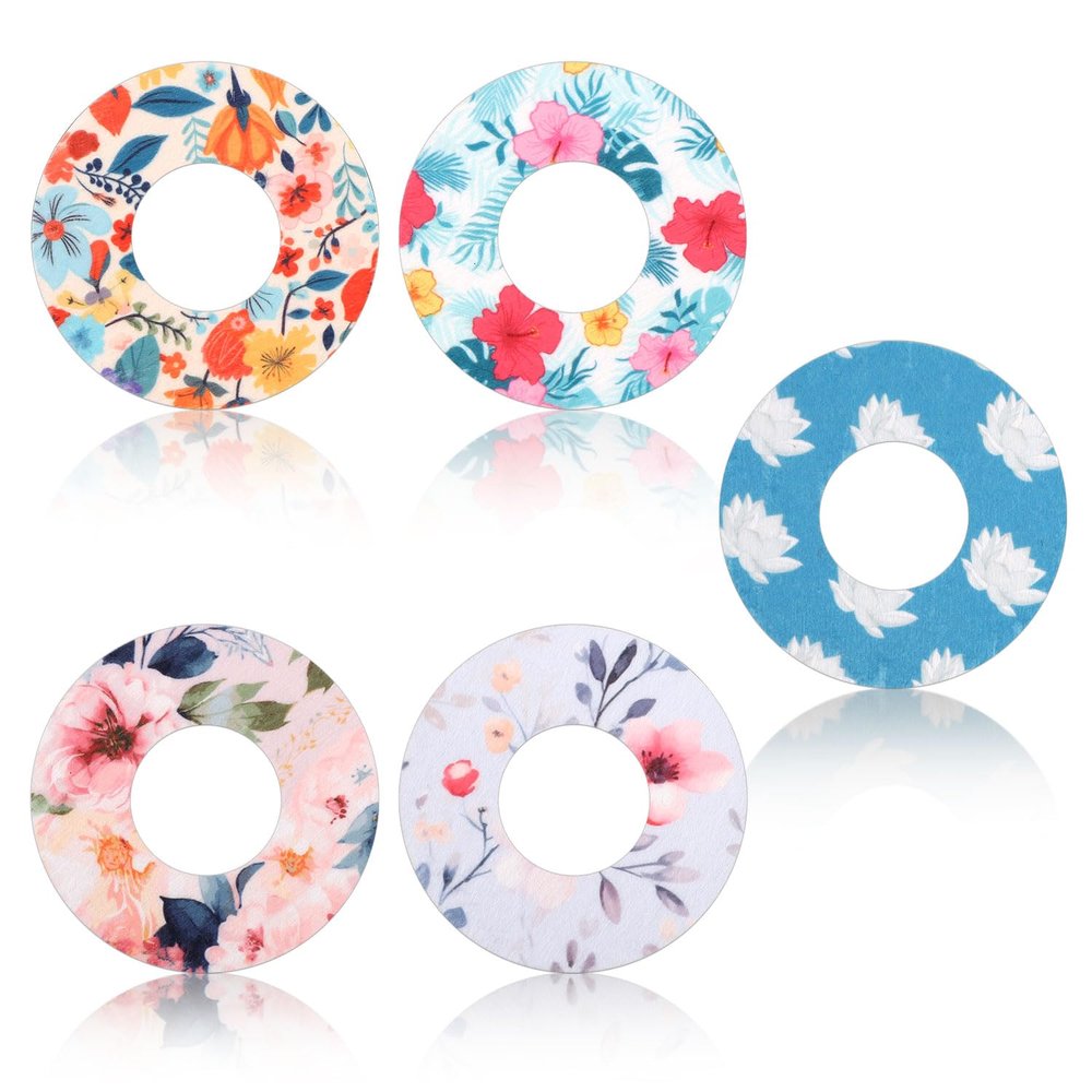 30 Sheets Sensor Covers for Libre 1/2, Waterproof Flower Theme Patches Sensor Case Stickers, Accessories Compatible with Libre (5 Styles)