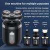 4D Men's Rechargeable Bald Head 5 In 1 Electric Shaver 5 Floating Heads Beard Nose Ear Hair Trimmer Razor Clipper Facial Brush view 3
