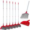 6 Pcs Broom and Dustpan Set 54 Inch Indoor Broom with Dust Pan Combo Set for Home Angle Broom and Dust Pan Kitchen Broom for Floor Cleaning view 1