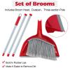 6 Pcs Broom and Dustpan Set 54 Inch Indoor Broom with Dust Pan Combo Set for Home Angle Broom and Dust Pan Kitchen Broom for Floor Cleaning view 3