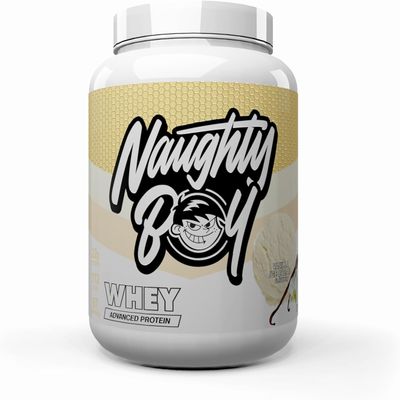 Naughty Boy Advanced 100% Whey Protein Powder. Muscle Building & Recovery Shake with Optimum Taste & Mixability. Low Sugar. (Vanilla Ice Cream, 2010 g)