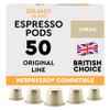 New Grano Milano Crema Coffee Capsules - 50 Aluminium Coffee Pods Compatible with Nespresso Original line, Medium Roast - Intensity 8/12, Made in Italy view 1
