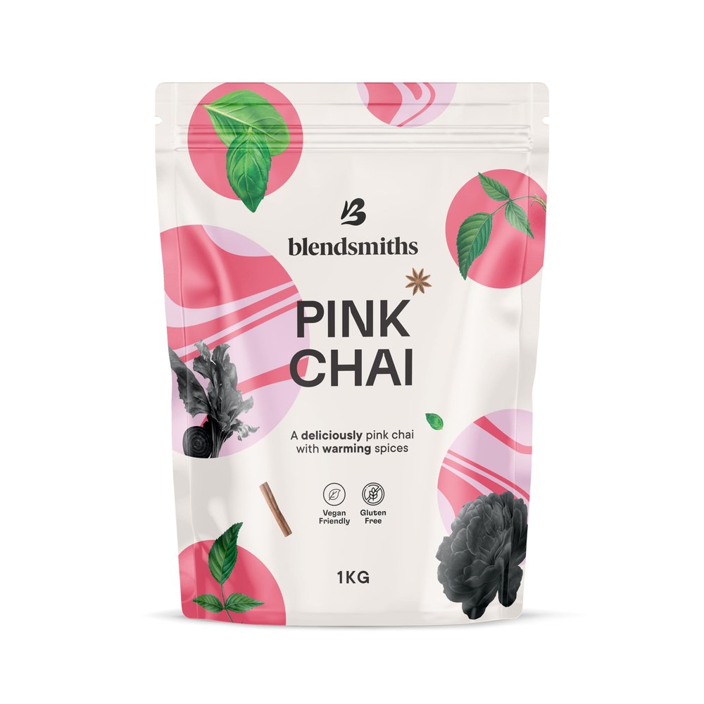 BLENDSMITHS | Pink Chai | Brew Delicious Beetroot Lattes | Vegan Beetroot Latte | 1kg Bag - 91 servings