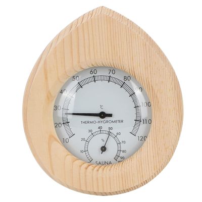 Sauna Thermometer - Drop-Shaped 2-in-1 Wood Thermo-Hygrometer Thermometer Hygrometer Steam Room Sauna Room Accessories