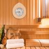 Sauna Thermometer - Drop-Shaped 2-in-1 Wood Thermo-Hygrometer Thermometer Hygrometer Steam Room Sauna Room Accessories view 3
