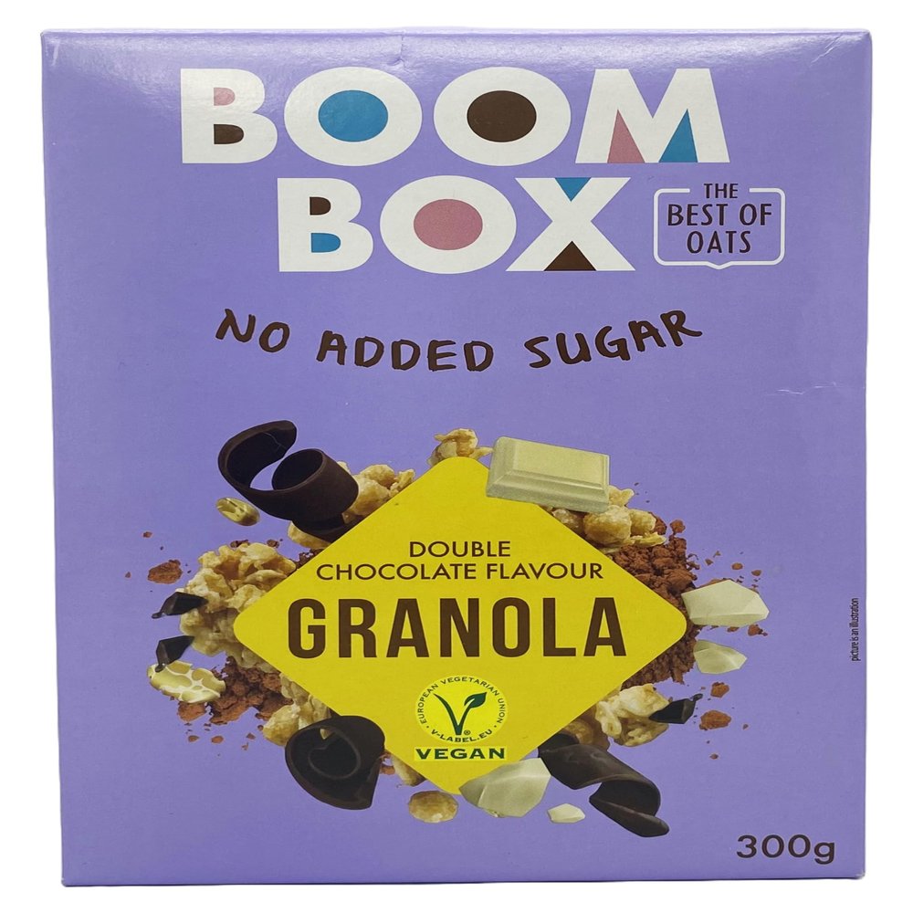 BOOM BOX High Protein Chocolate Oat Granola - 300g, Energizing and Indulgent Breakfast (300G, Muesli - double chocolate)