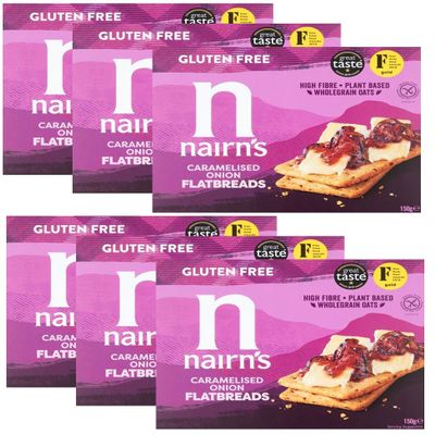 Nairn's Gluten Free Caramelised Onion Flatbreads 150g (Pack of 6)