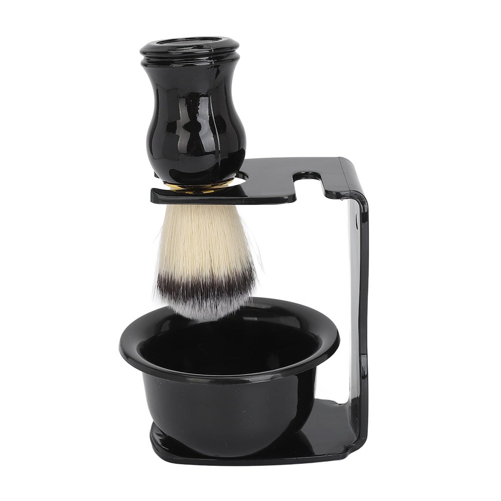 Beard Care Kit,Brush Holder Soap Bowl Hair Beard Shave Brush Kit,Pocket Beard Brush with Holder and Soaping Bowl,Men Hair Cleaning Styling Set