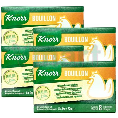 Knorr Bouillon Chicken Flavour HALAL 72g (Pack of 4)