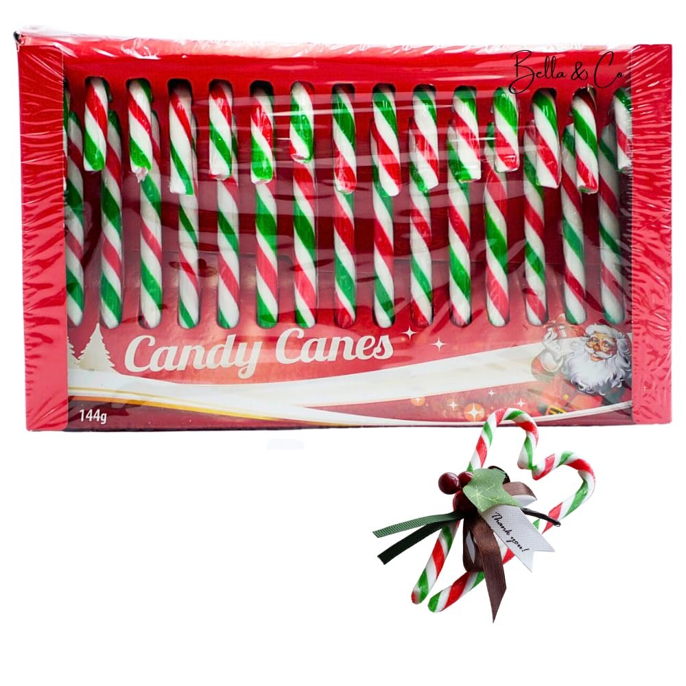 2x 15 Peppermint Flavour Christmas Candy Canes | Christmas Gifts | Sweets In Bulk | Christmas Tree Decorations | Christmas School Gifts For Children | Stocking Fillers | 144g