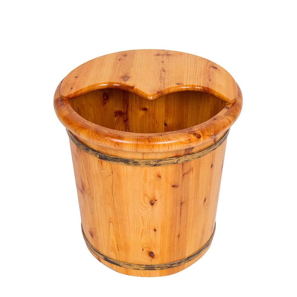 SilteD Sauna BucketPure Wood Bathtub BucketHandmade Sauna Accessories For Footbath TubsFoot Relaxing Bath Barrel Present
