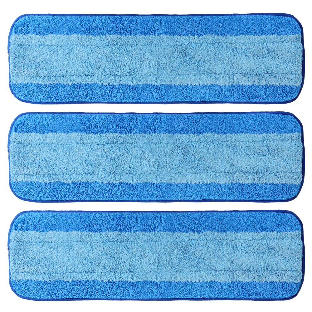 AmaVins Microfiber Cleaning Pads for Bona Mop, Reusable Microfiber Mop Pads , 3 Pack Washable Mop Pads, No Residue, Super-Absorbent, 18 Inch Mop Pads