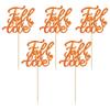 24Pcs Fall in Love Cupcake Toppers Glitter Fall Theme Bridal Shower Cupcake Picks for Autumn Wedding Engagement Anniversary Birthday Party Cake Decorations Supplies Orange view 3