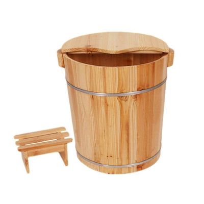 SilteD Sauna BucketPure Wood Bathtub BucketHandmade Sauna Accessories For Footbath TubsFoot Relaxing Bath Barrel Present