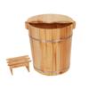 SilteD Sauna BucketPure Wood Bathtub BucketHandmade Sauna Accessories For Footbath TubsFoot Relaxing Bath Barrel Present view 1