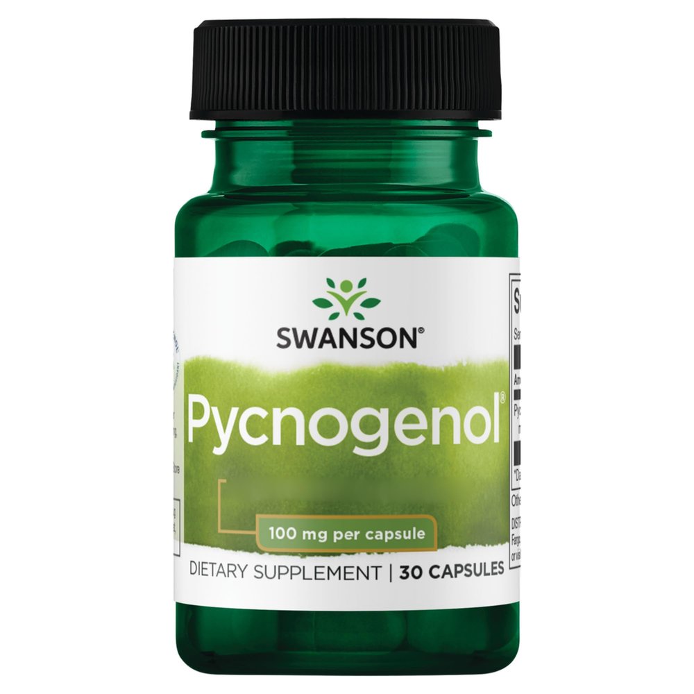 Swanson, Pycnogenol, 100mg, Pine Bark Extract, High Dose, 30 Capsules, Lab-Tested, Soy Free, Gluten Free, Non-GMO