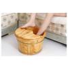 Foot Barrel,Massage Wood Bath Bucket,Handmade,footbaths Smooth Surface,Bathroom Accessories (Color : B) Present view 3