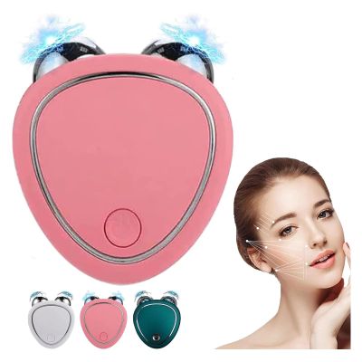 Skindion - Microcurrent Face Device Roller, Skindion Levantamiento Facial Con Microcorriente Antiarrugas, Skindion Lift The Face and Tighten The Skin, 3 Gear, for Face Lift, Wrinkle Remover (Pink)