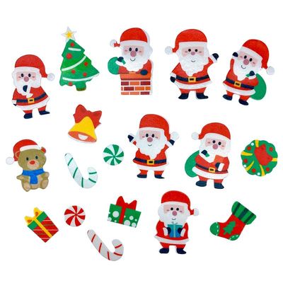"100 Wafer Paper Cartoon Santa Claus Cold Plate Decorations for Cakes and Desserts - Baking and Decorating Supplies"