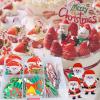 "100 Wafer Paper Cartoon Santa Claus Cold Plate Decorations for Cakes and Desserts - Baking and Decorating Supplies" view 4