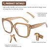 DOOViC Womens Reading Glasses 3.0 Blue Light Blocking Square Brown Oversized Large Frame Readers for Ladies view 3