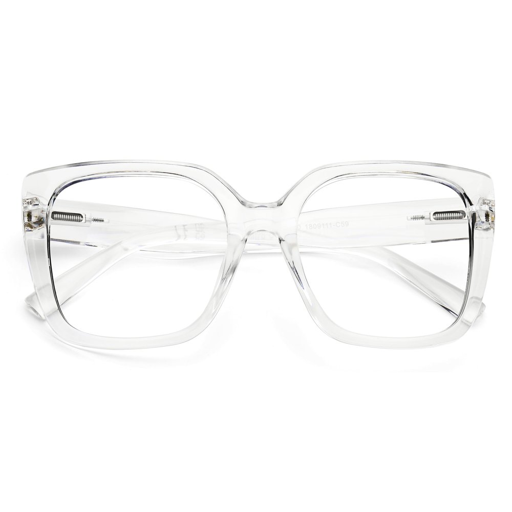 DOOViC Large Frame Reading Glasses 2.0 Womens Clear Oversized Blue Light Blocking Glasses