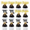 12Pcs Scorpio cake topper, Big Scorpio Energy/Scorpio Season Cake Decor, 12 constellation October December Birthday Cupcake Decoration, Horoscope Astrology Birthday Party Supplies, Gold Glitter view 1