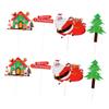 Christmas Decorations,Christmas Cupcake Topper 20pcs Christmas Dessert Topper Holiday santa claus cake pick christmas decor Cake Baking Dessert Decoration Flags cake deco