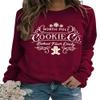 SameeFloral North Pole Milk And Cookie Company Sweatshirt Christmas Graphic Pullover Fun Gifts, Red, XXXL view 1