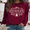 SameeFloral North Pole Milk And Cookie Company Sweatshirt Christmas Graphic Pullover Fun Gifts, Red, XXXL view 2