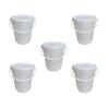 25L Litre White Plastic Plasterer Bucket Hard Wearing Container Mixing Bucket Chemical Hydroponics Bucket Paint Pail for Multi Use Fermentation Animal Feed Construction (Bucket with Lid N Handle, 12) view 1