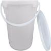 25L Litre White Plastic Plasterer Bucket Hard Wearing Container Mixing Bucket Chemical Hydroponics Bucket Paint Pail for Multi Use Fermentation Animal Feed Construction (Bucket with Lid N Handle, 12) view 2