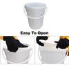25L Litre White Plastic Plasterer Bucket Hard Wearing Container Mixing Bucket Chemical Hydroponics Bucket Paint Pail for Multi Use Fermentation Animal Feed Construction (Bucket with Lid N Handle, 12) view 3