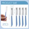 5Pcs Beard Mustache Straight Edge Razors, Men's Beards Edgers Trimmer Shaping Tool Eyebrow Razor Stainless Steel Blade for Facial Hair Fuzz Remover Hair Shaver, Replacement for Travel Grooming Styling view 2