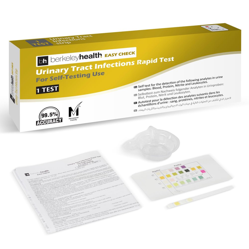Berkeley Health Urinary Tract Infections Rapid Test - At-Home UTI Screening, Detects Leukocytes, Nitrite, Blood & Protein - 1 Test