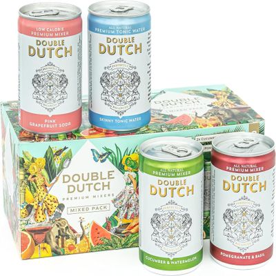 Double Dutch Variety Pack  8 x 150ml Premium Mixers | Low Calorie, Vegan-Friendly Tonic Waters for Gin, Vodka, Tequila & Cocktails | Includes Selection of World-Class Soft Drinks & Flavoured Mixers