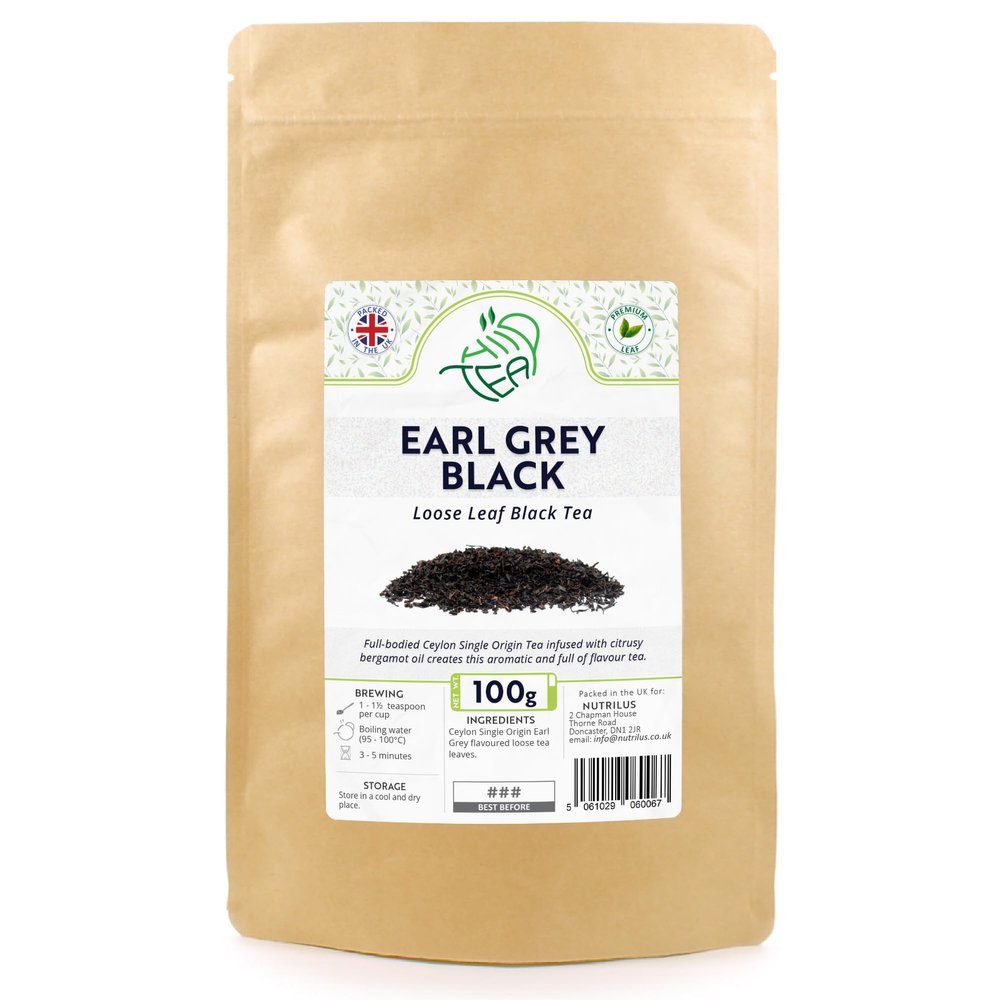 Earl Grey Loose Leaf Tea  Premium Ceylon Black Tea Infused With Bergamot Oil (100g)