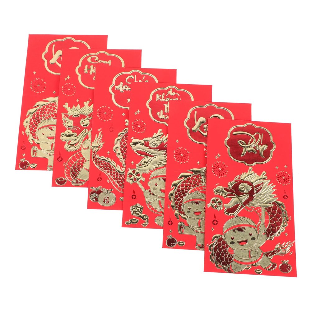 OFFSCH 6pcs Red Envelope Bag Spring Festival Packet Money Pouches Luck Money Bag Chinese Year Red Envelopes Year Party Decorations