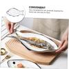 Fish-shaped Steamed Fish Plate Pizza Tray White Serving Platters Cookie Platter Dessert Bowl Casserole Dish Ceramic Tart Pan Ceramics Dish Restaurant Plate Creative Fish Holder Nut/166 (Color : White view 2