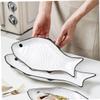 Fish-shaped Steamed Fish Plate Pizza Tray White Serving Platters Cookie Platter Dessert Bowl Casserole Dish Ceramic Tart Pan Ceramics Dish Restaurant Plate Creative Fish Holder Nut/166 (Color : White view 4