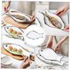 Fish-shaped Steamed Fish Plate Pizza Tray White Serving Platters Cookie Platter Dessert Bowl Casserole Dish Ceramic Tart Pan Ceramics Dish Restaurant Plate Creative Fish Holder Nut/166 (Color : White view 2