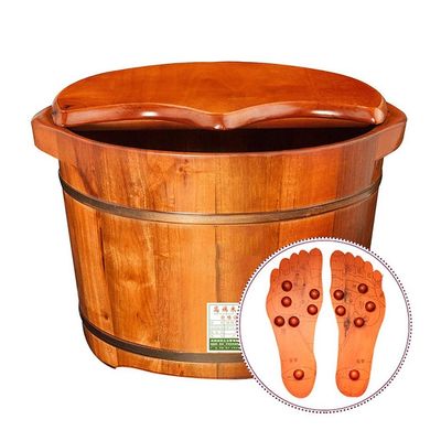 SilteD Bucket For Foot Bath,Sauna Accessories Sauna Bucket Water Bucket,Handmade Wooden Footbath Tubs,Foot Relaxing Barrel Present