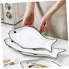 Fish-shaped Steamed Fish Plate Pizza Tray White Serving Platters Cookie Platter Dessert Bowl Casserole Dish Ceramic Tart Pan Ceramics Dish Restaurant Plate Creative Fish Holder Nut/166 (Color : White view 4